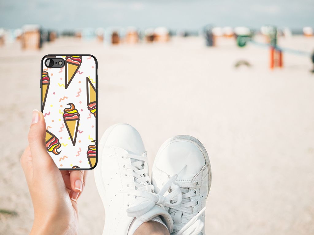 iPhone SE 2022 | SE 2020 | 7/8 Back Cover Hoesje Icecream met ijsjesprint, perfect voor stranddagen.