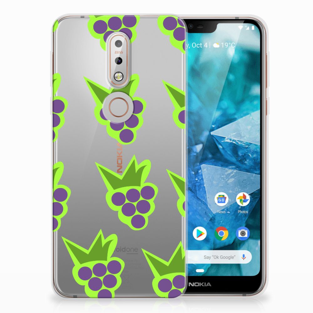 Nokia 7.1 Siliconen Case Druiven