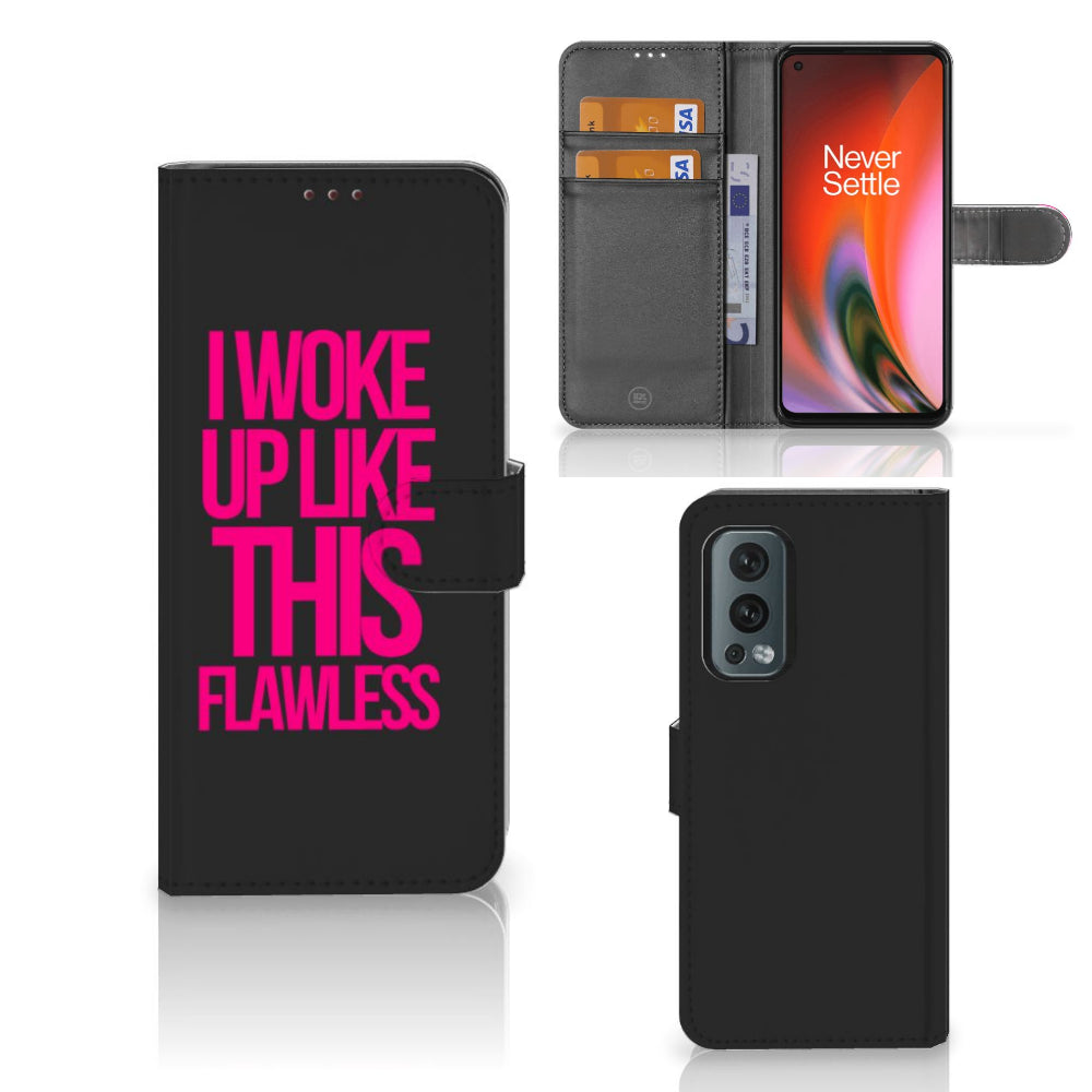 OnePlus Nord 2 5G Hoesje met naam Woke Up - Origineel Cadeau Zelf Maken