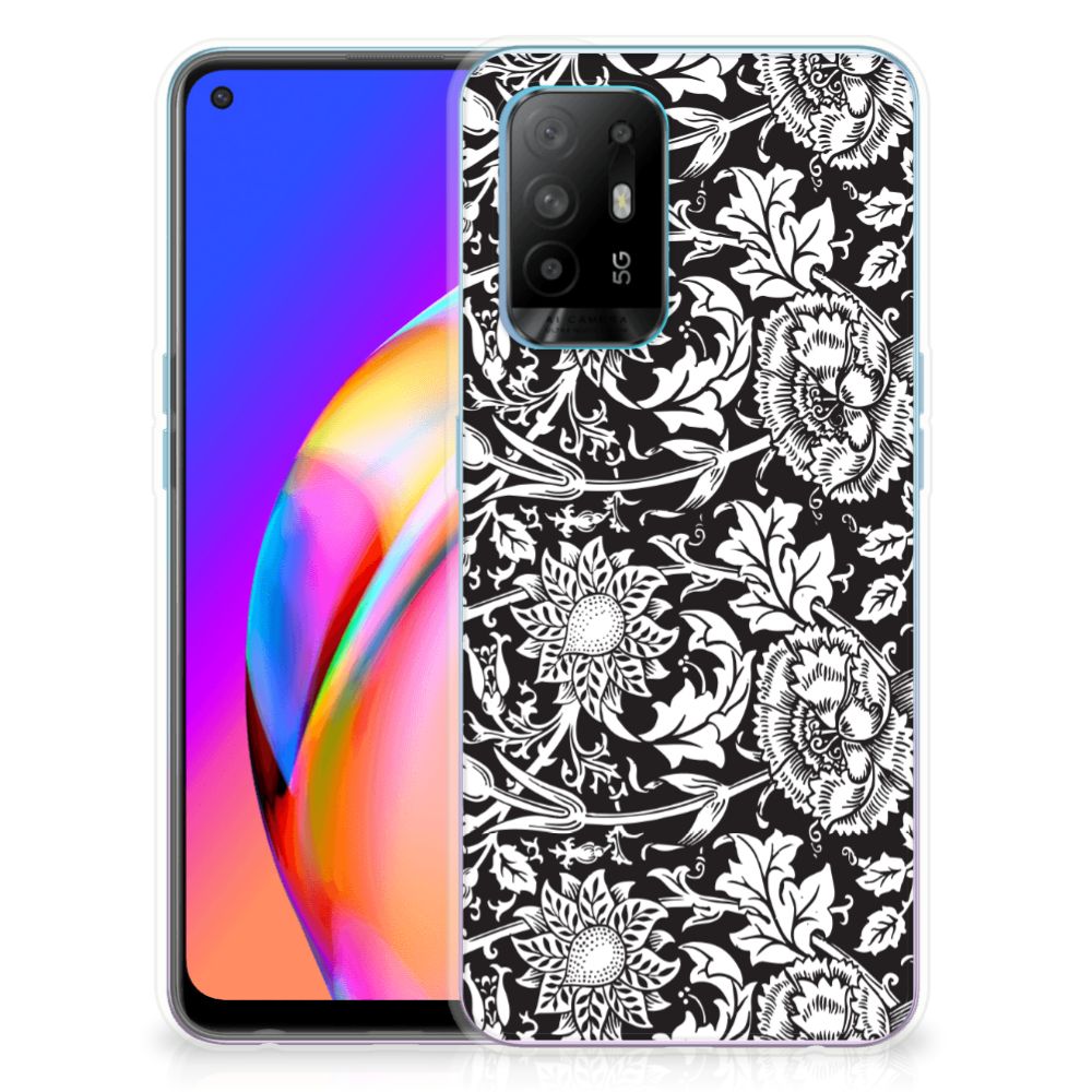 OPPO A94 5G | Reno5 Z TPU Case Black Flowers