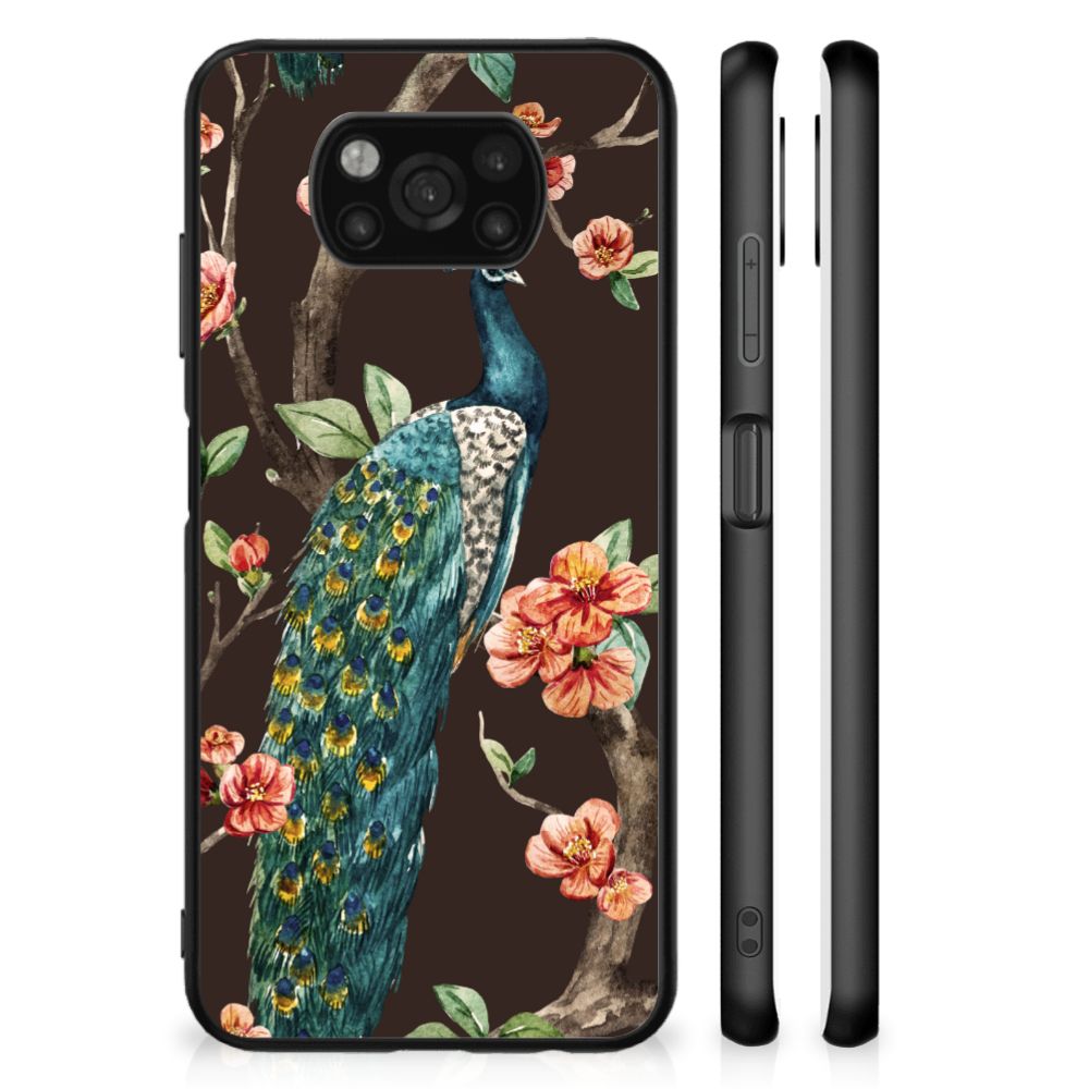 Xiaomi Poco X3 | X3 Pro Dierenprint Telefoonhoesje Pauw met Bloemen