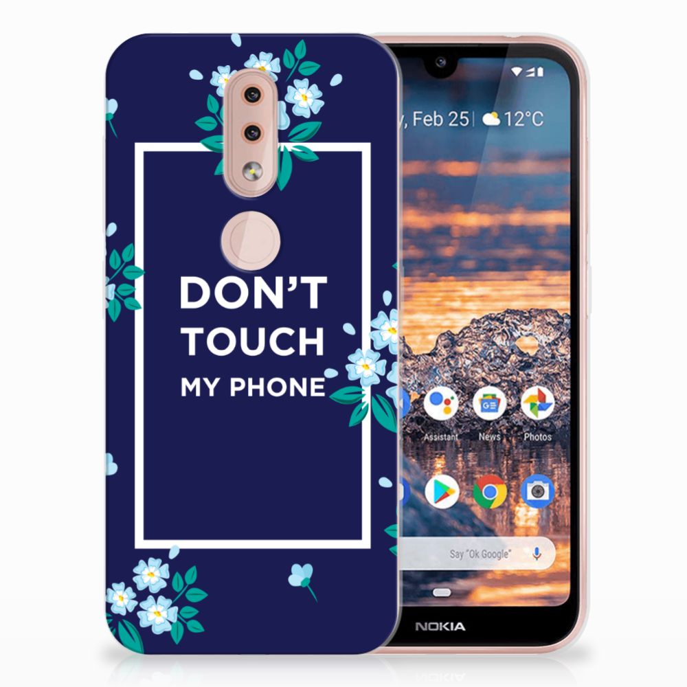 Nokia 4.2 Silicone-hoesje Flowers Blue DTMP