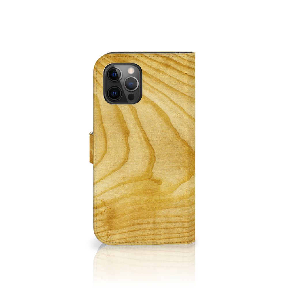 Apple iPhone 12 Pro Max Book Style Case Licht Hout