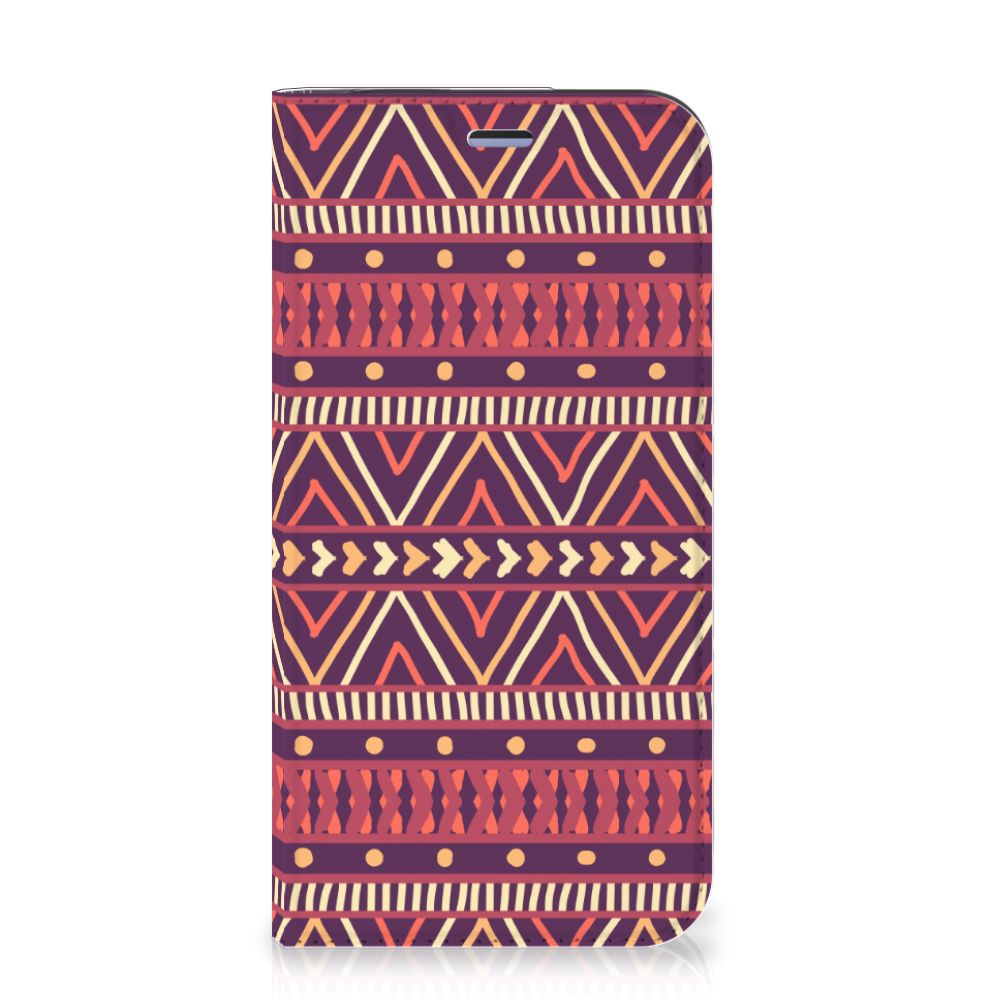 iPhone 12 Mini Hoesje met Magneet Aztec Paars - B2C Telecom