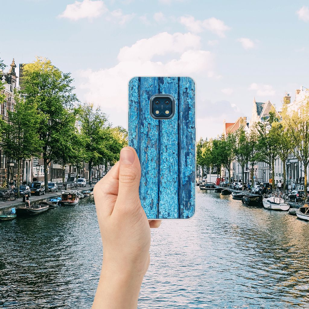 Nokia XR20 Bumper Hoesje Wood Blue