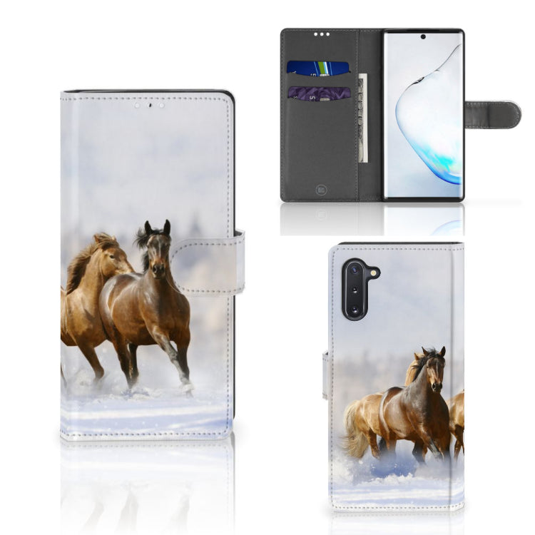 Samsung Galaxy Note 10 Telefoonhoesje met Pasjes Paarden