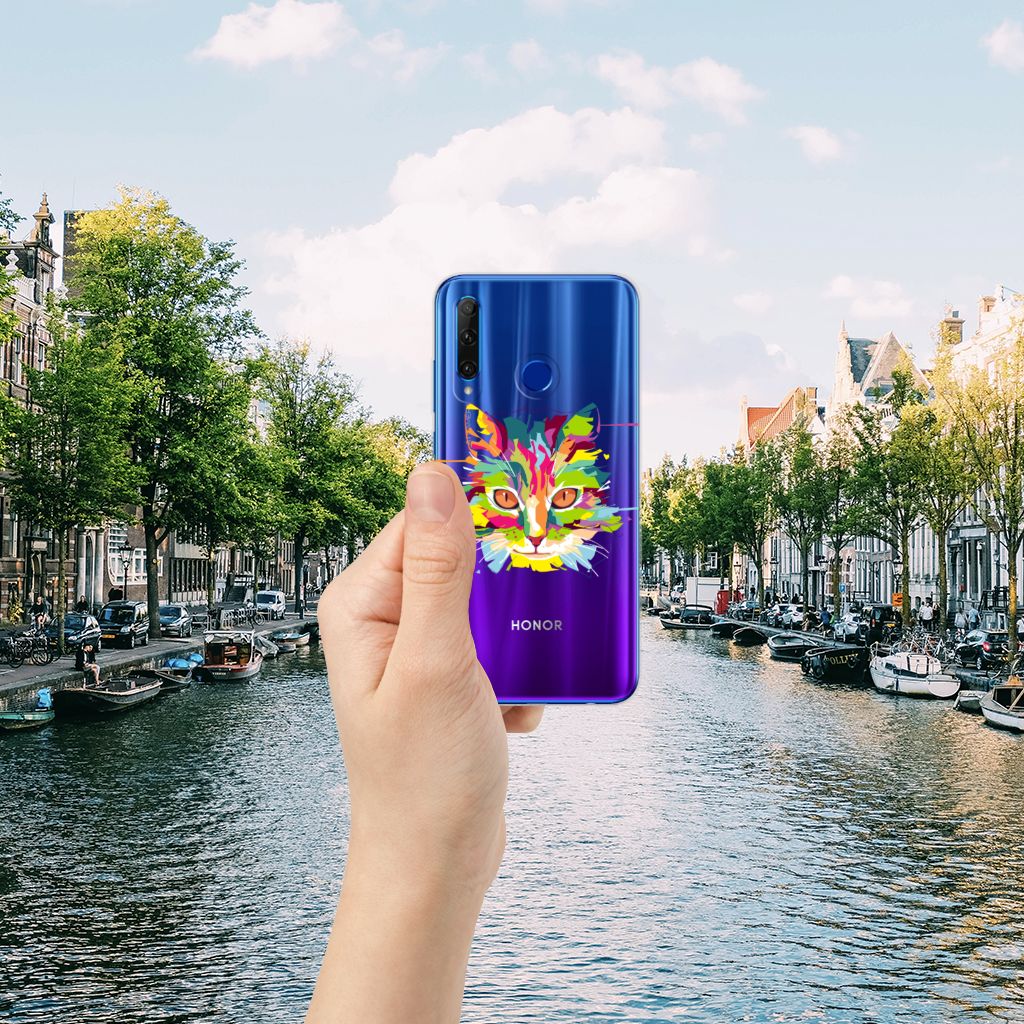 Honor 20 Lite Telefoonhoesje met Naam Cat Color