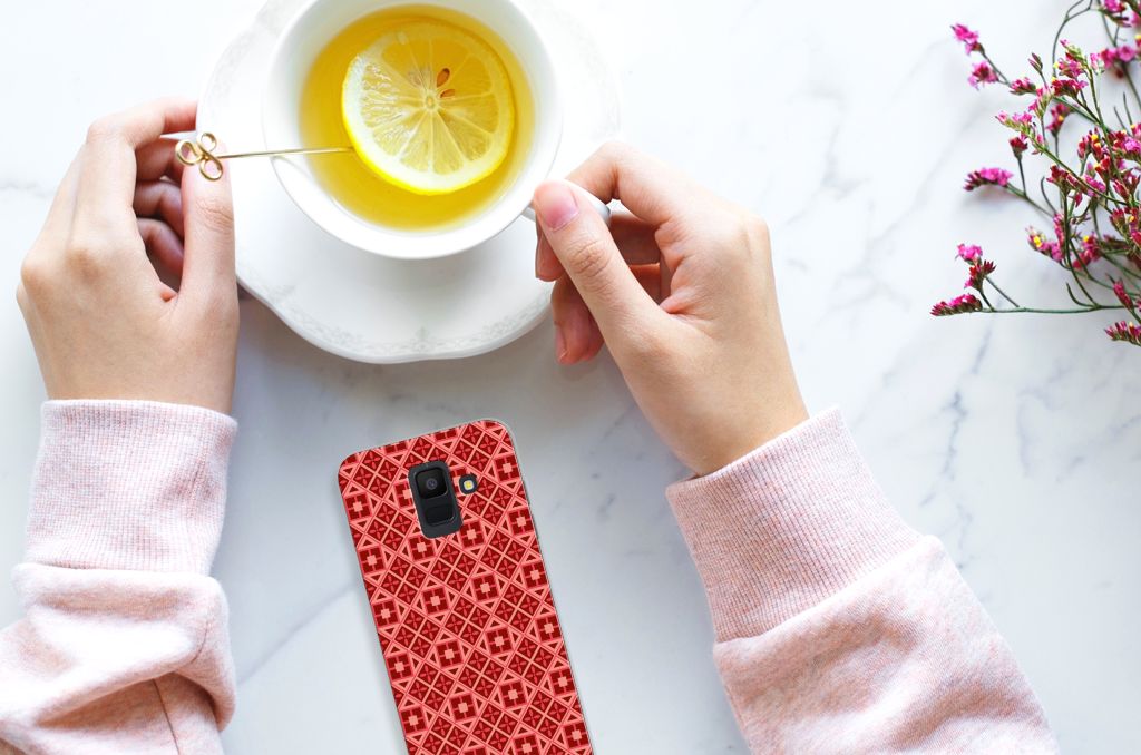 Samsung Galaxy A6 (2018) TPU bumper Batik Rood