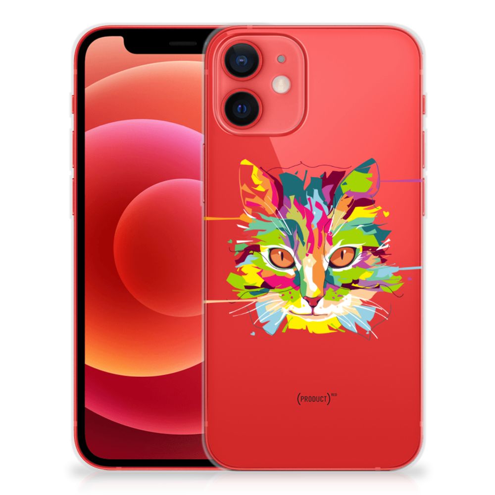 iPhone 12 Mini Telefoonhoesje met Naam Cat Color B2C Telecom