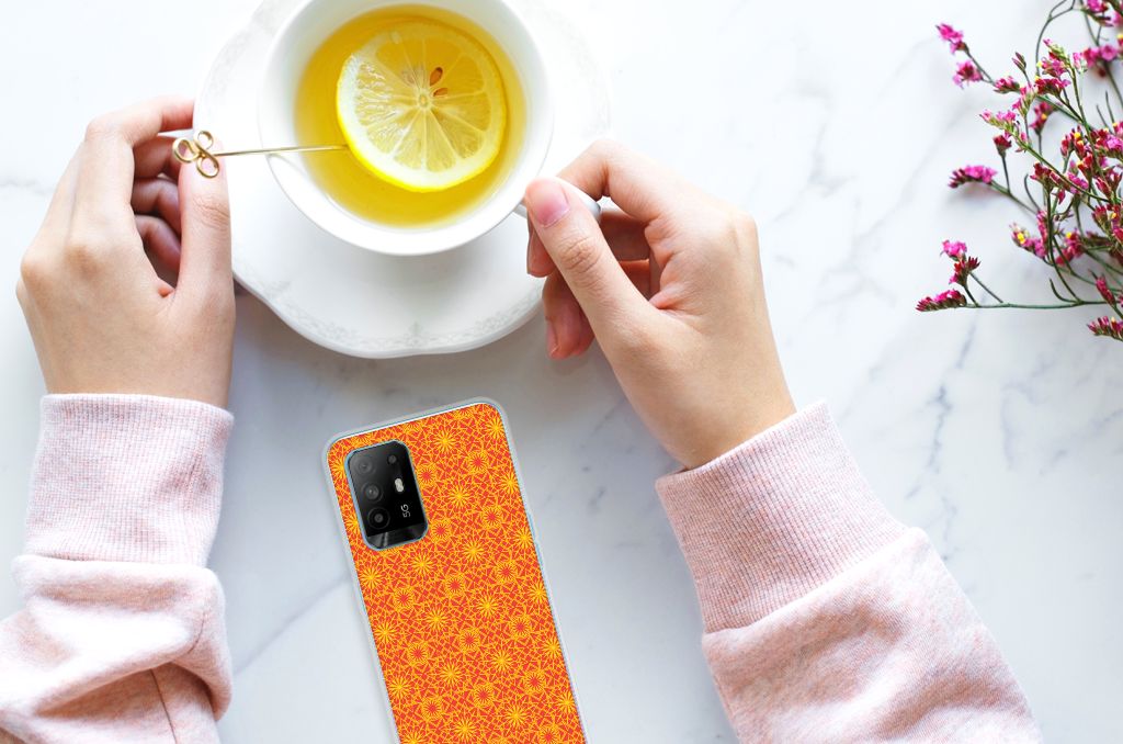OPPO A94 5G | Reno5 Z TPU bumper Batik Oranje B2C Telecom