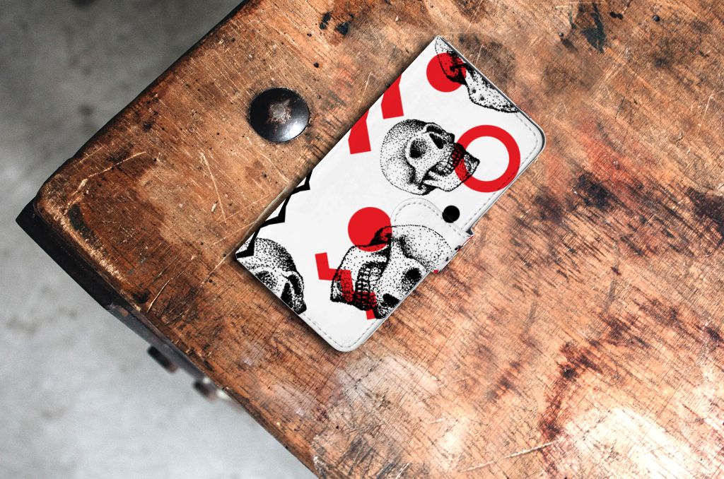 Telefoonhoesje met Naam Huawei P10 Lite Skull Red