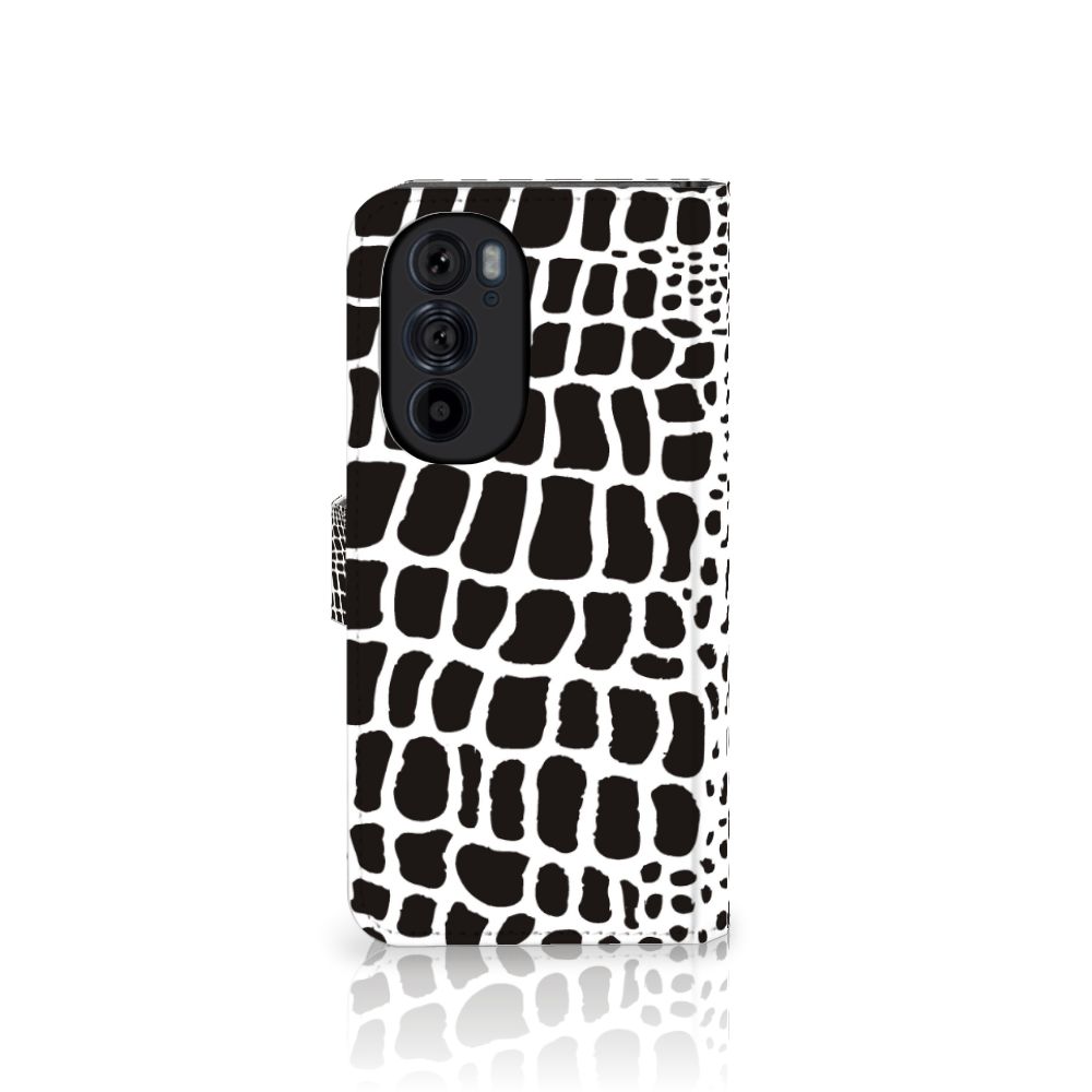 Motorola Edge 30 Pro Telefoonhoesje met Pasjes Slangenprint