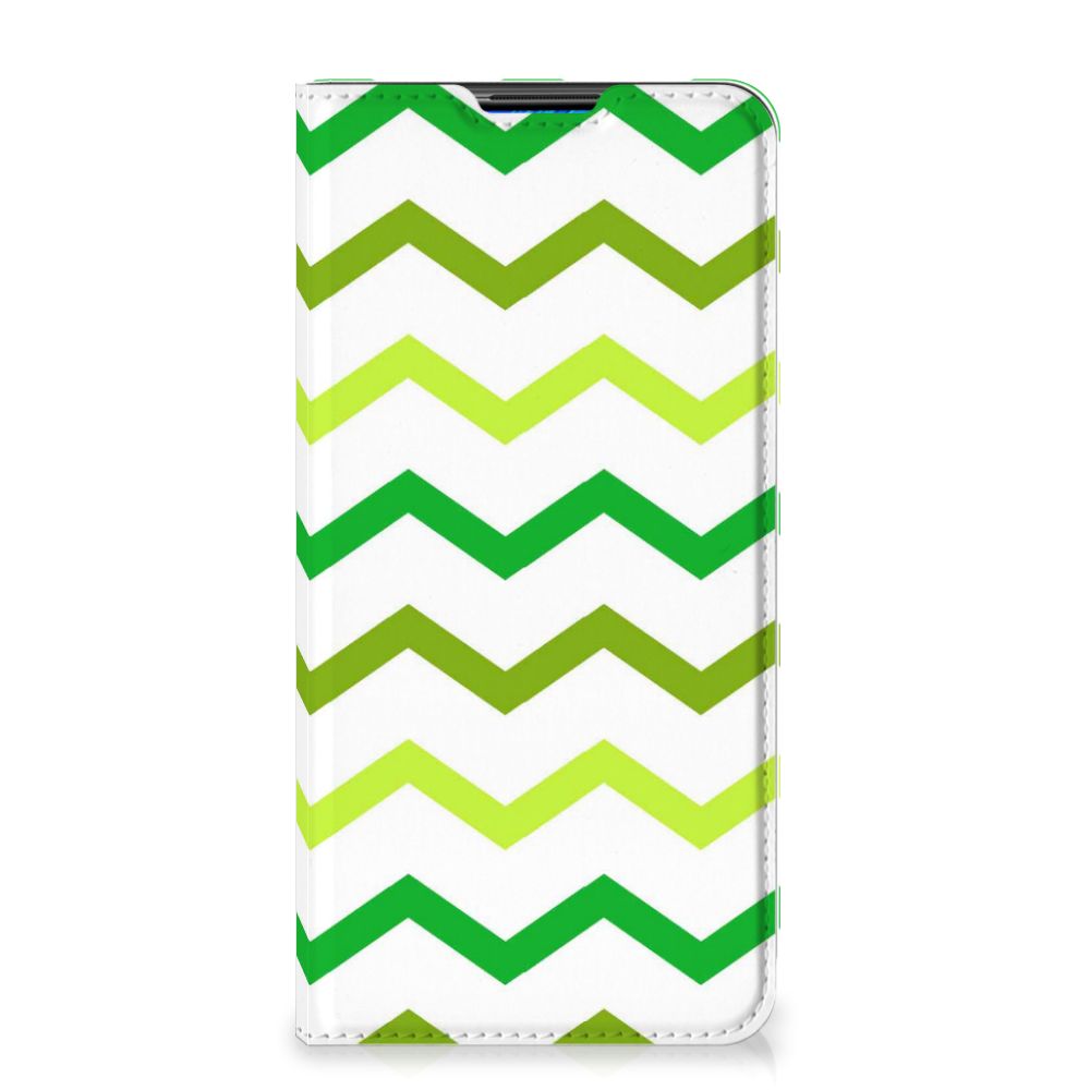 Xiaomi Redmi Note 9 Hoesje met Magneet Zigzag Groen - B2C Telecom