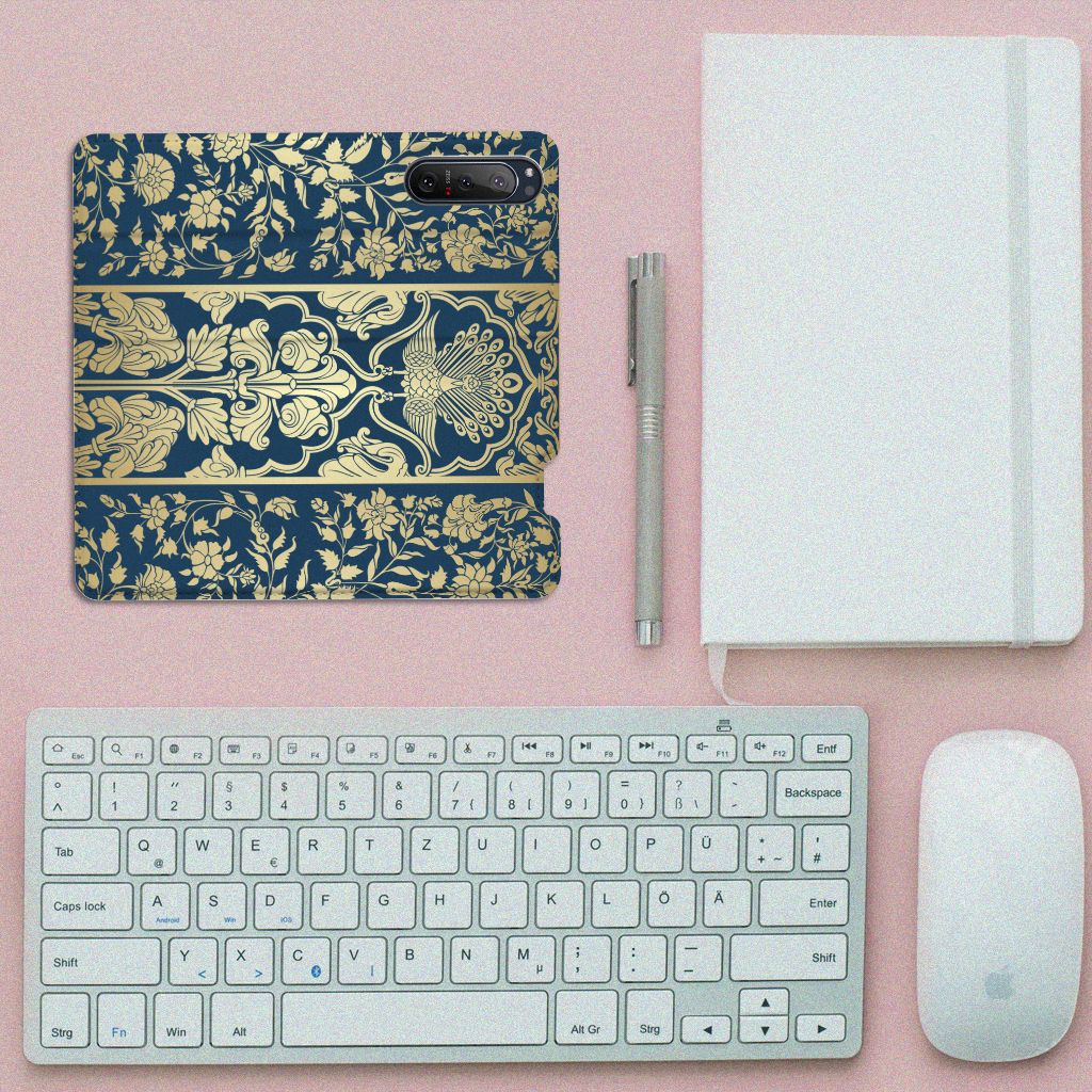 Sony Xperia 5 II Smart Cover Beige Flowers - B2C Telecom