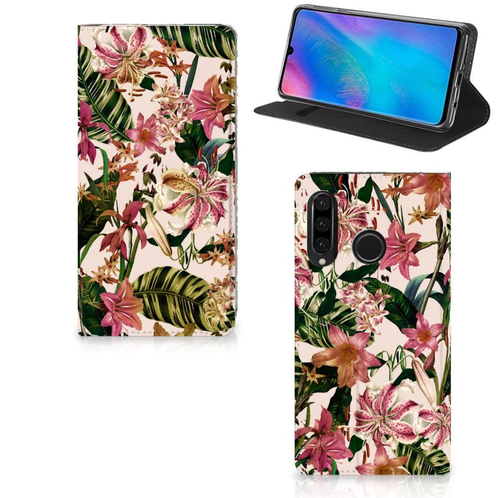 Huawei P30 Lite New Edition Smart Cover Flowers