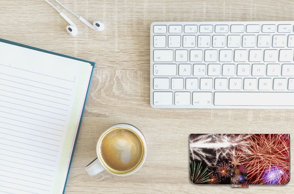 Huawei P Smart 2020 Wallet Case met Pasjes Vuurwerk