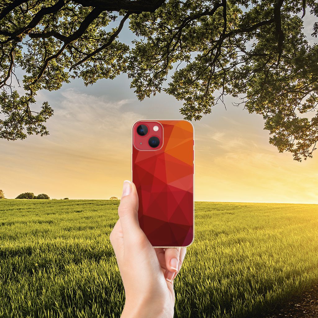 TPU Hoesje voor Apple iPhone 13 Polygon Red B2C Telecom