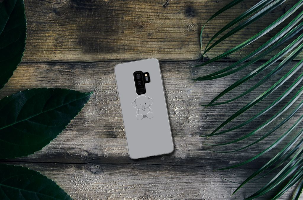 Samsung Galaxy S9 Plus Telefoonhoesje met Naam Grijs Baby Olifant