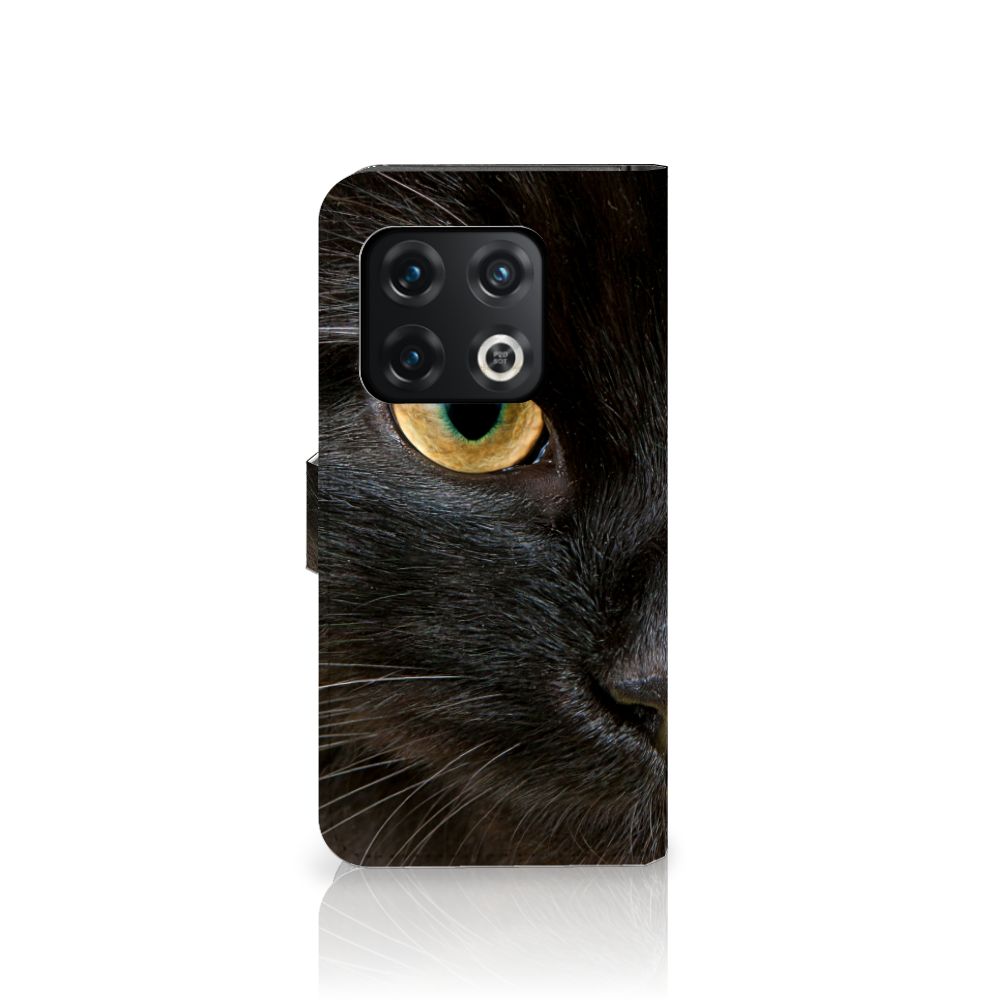 OnePlus 10 Pro Telefoonhoesje met Pasjes Zwarte Kat
