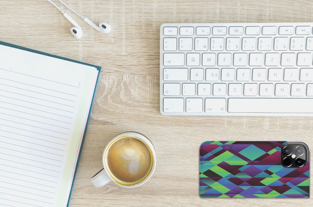 iPhone 12 Pro Max Stand Case Abstract Green Blue