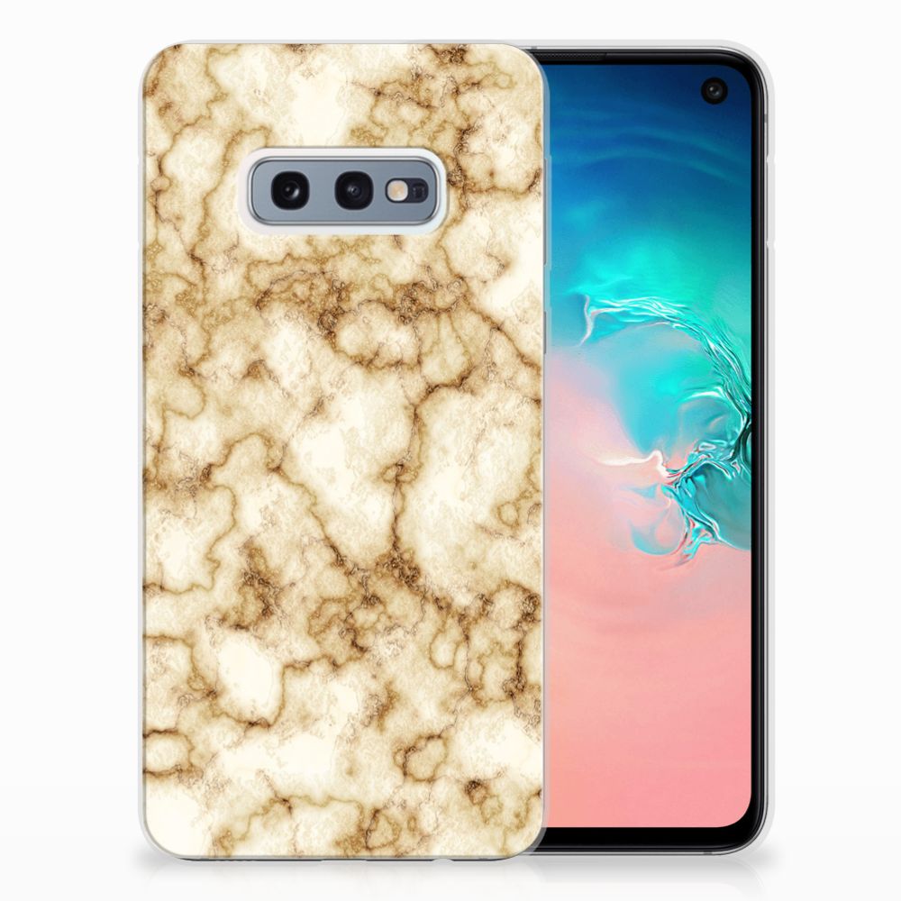 Samsung Galaxy S10e TPU Siliconen Hoesje Marmer Goud