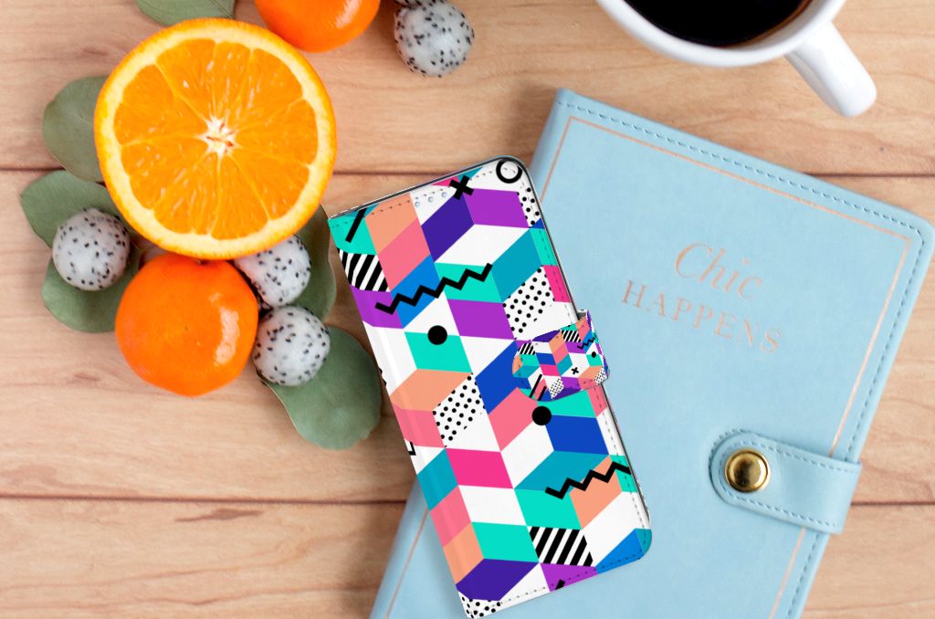 OPPO Reno 4 Pro 5G Book Case Blokken Kleurrijk