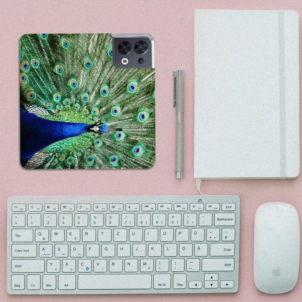 OPPO Reno8 Hoesje maken Pauw - B2C Telecom