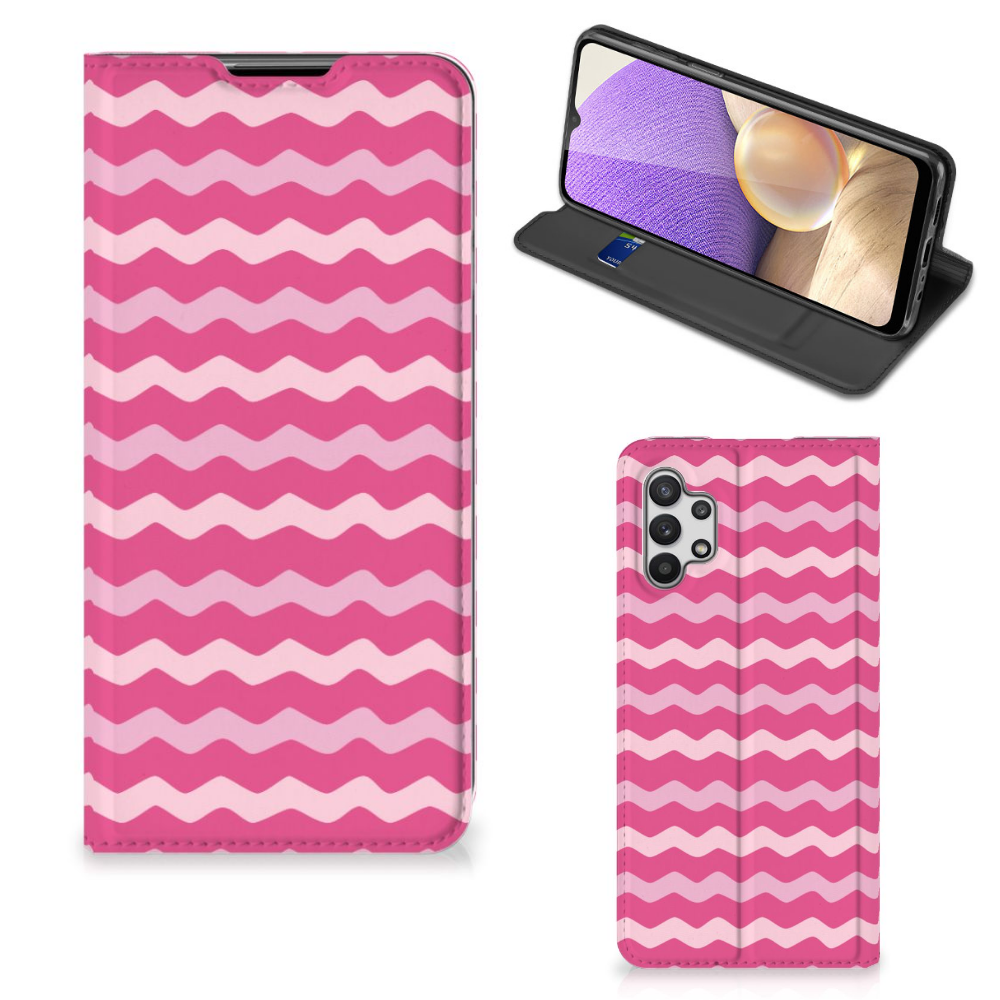 Samsung Galaxy A32 5G Hoesje met Magneet Waves Pink - B2C Telecom