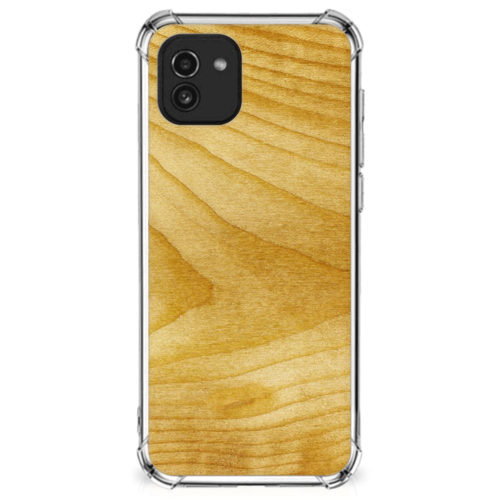 Samsung Galaxy A03 Stevig Telefoonhoesje Licht Hout B2C Telecom