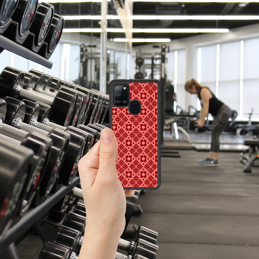Samsung Galaxy A21s Bumper Case Batik Rood B2C Telecom