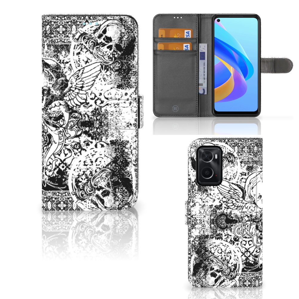 Telefoonhoesje met Naam OPPO A76 | A96 Skulls Angel