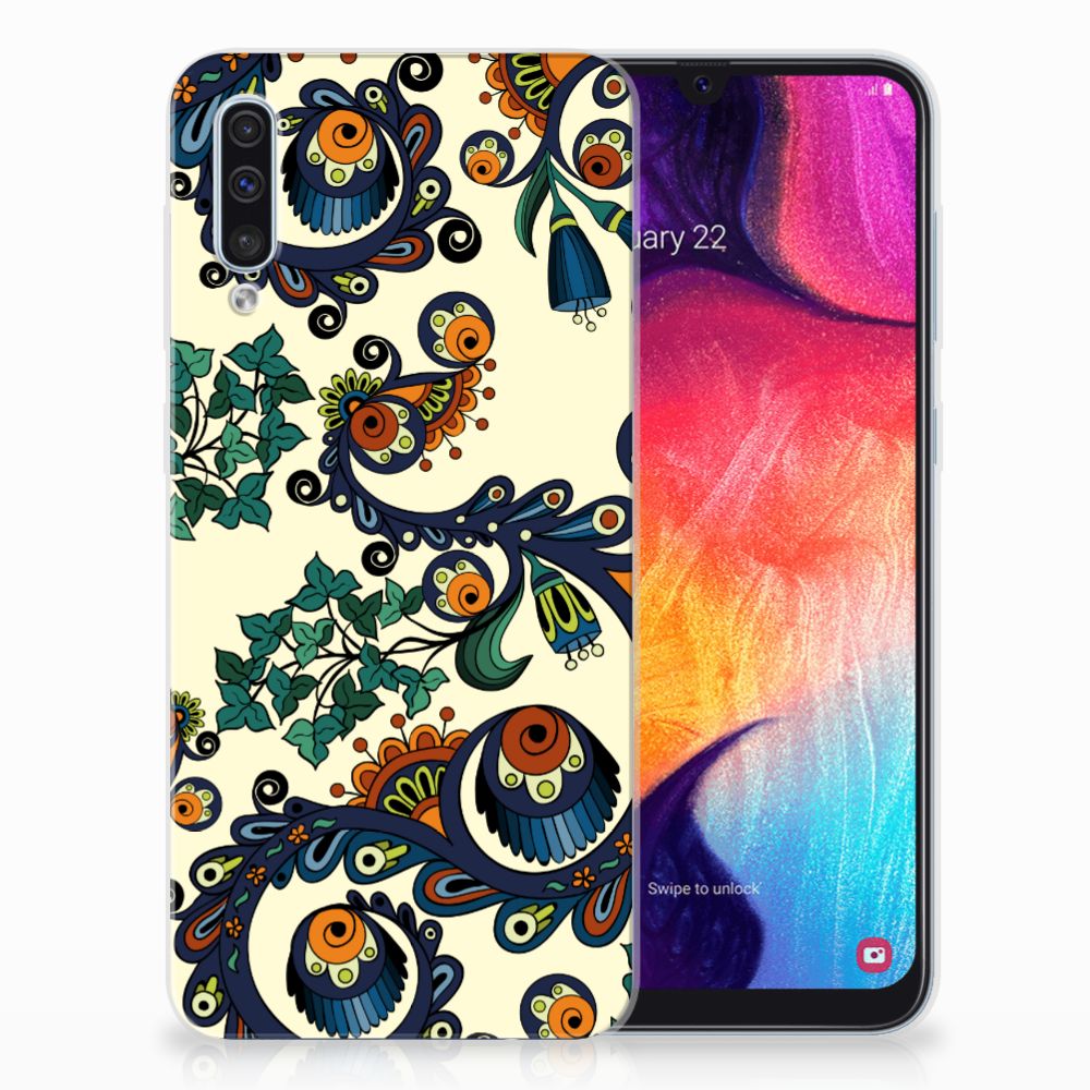 Siliconen Hoesje Samsung Galaxy A50 Barok Flower