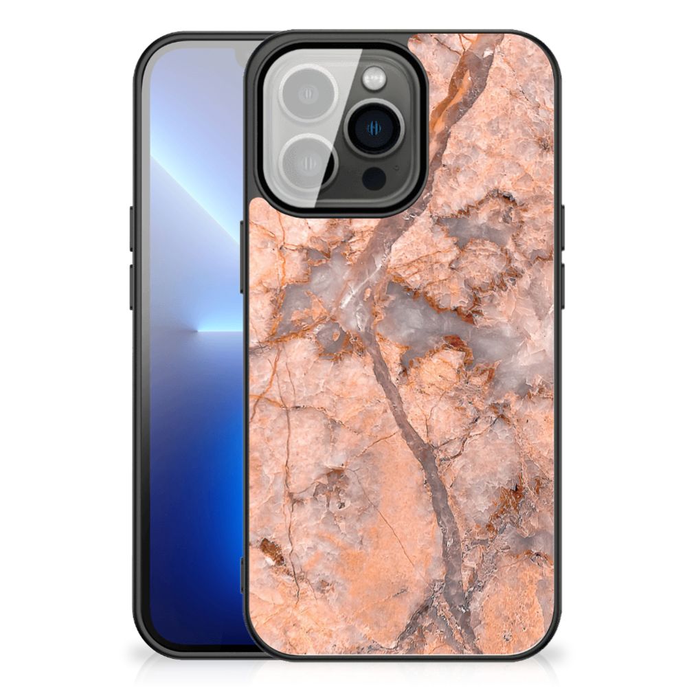 iPhone 13 Pro Max Marmeren Print Telefoonhoesje Marmer Oranje B2C Telecom
