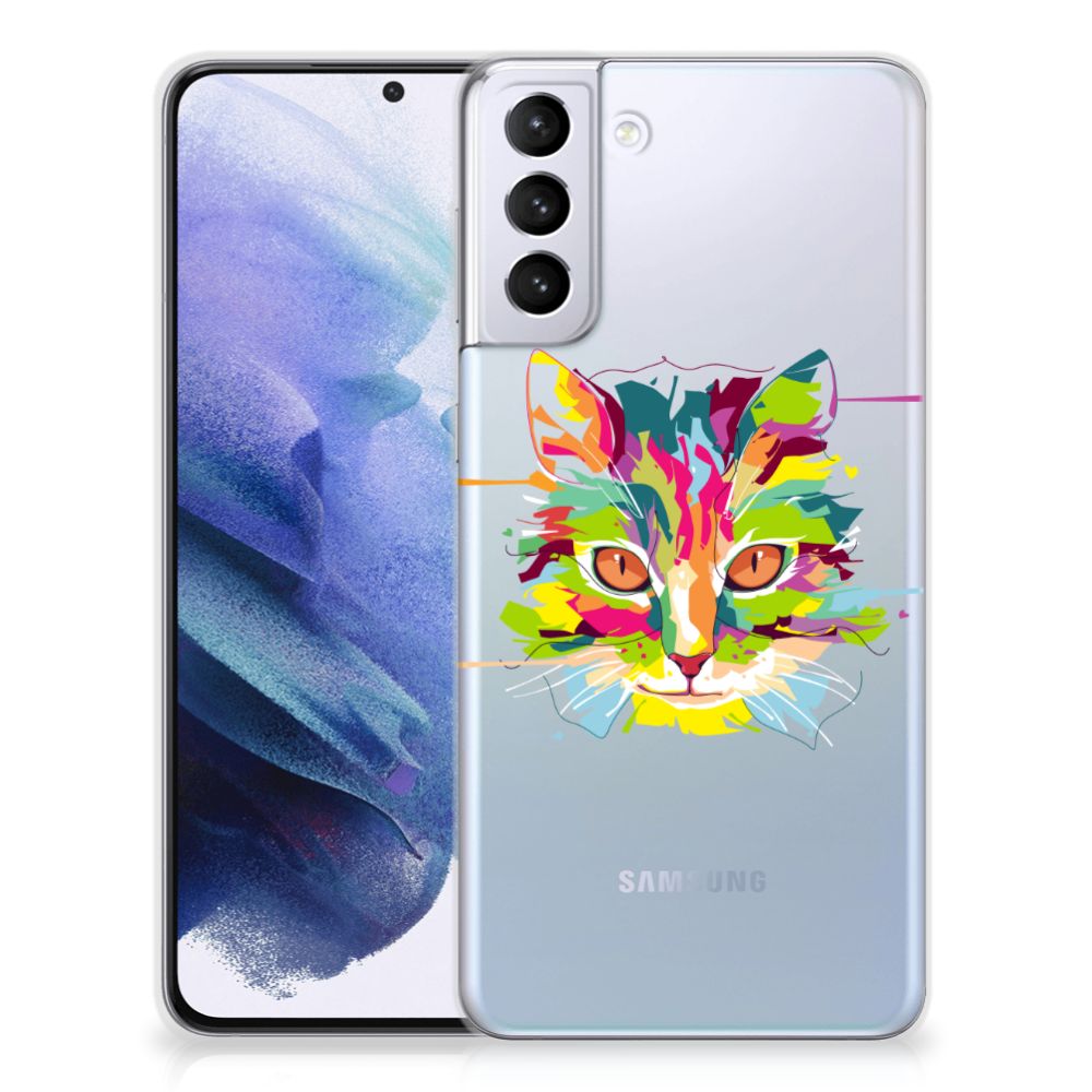 Samsung Galaxy S21 Plus Telefoonhoesje met Naam Cat Color B2C Telecom