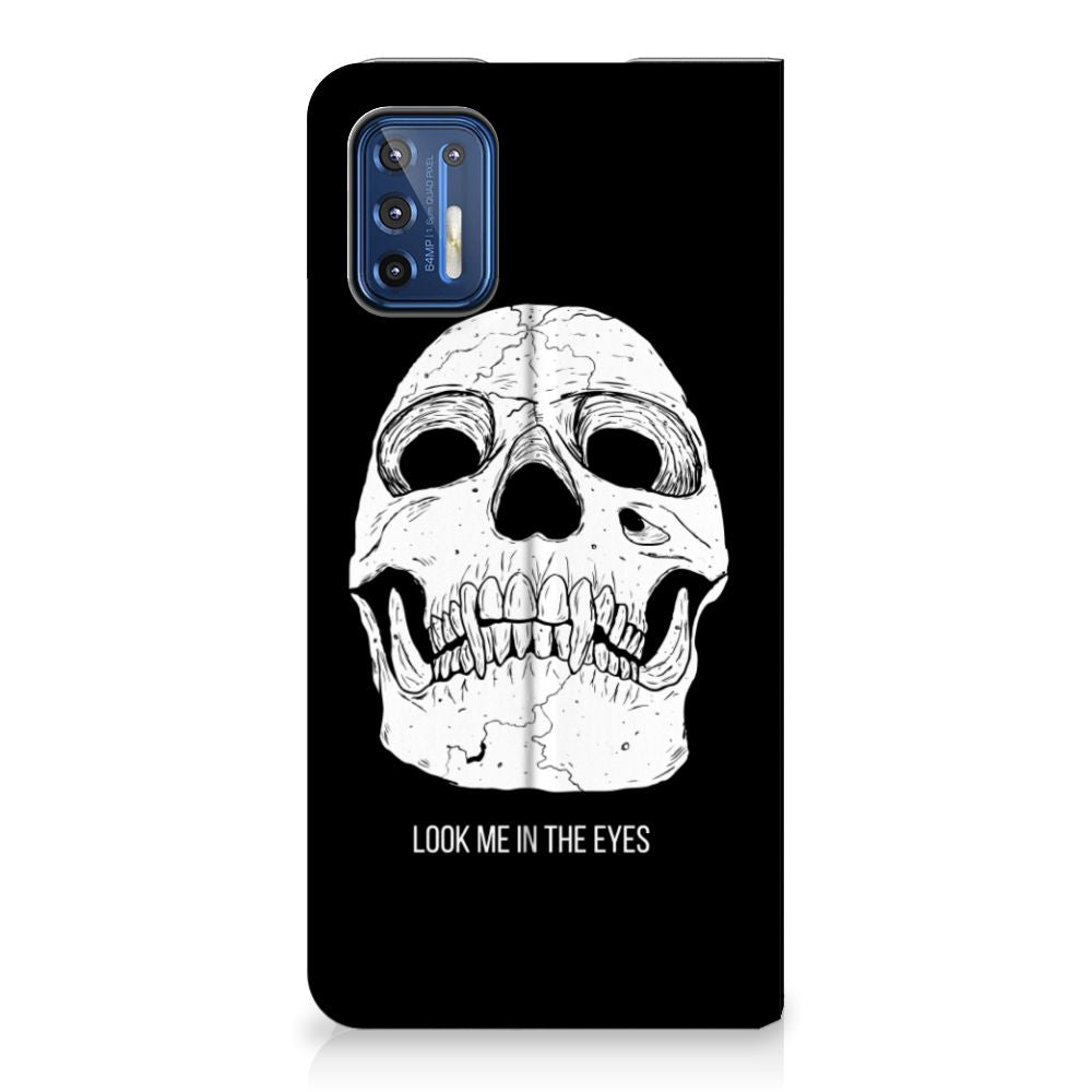 Mobiel BookCase Motorola Moto G9 Plus Skull Eyes - B2C Telecom