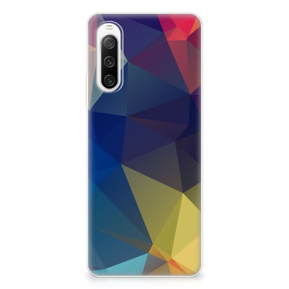 Sony Xperia 10 IV TPU Hoesje Polygon Dark