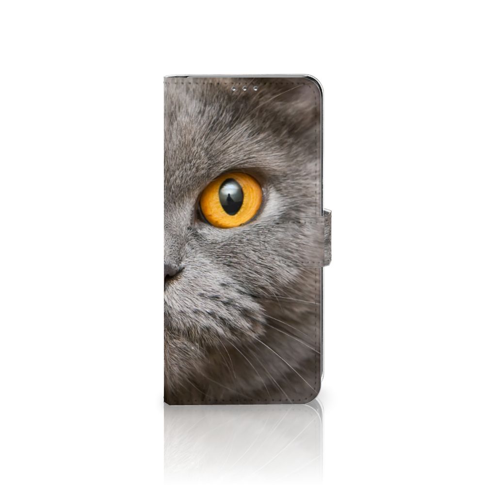 Telefoonhoesje met Pasjes Samsung Galaxy S20 FE Britse Korthaar met afbeelding van grijze kat.
