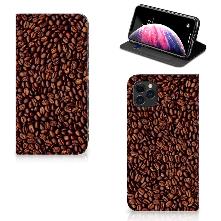 Apple iPhone 11 Pro Max Flip Style Cover Koffiebonen