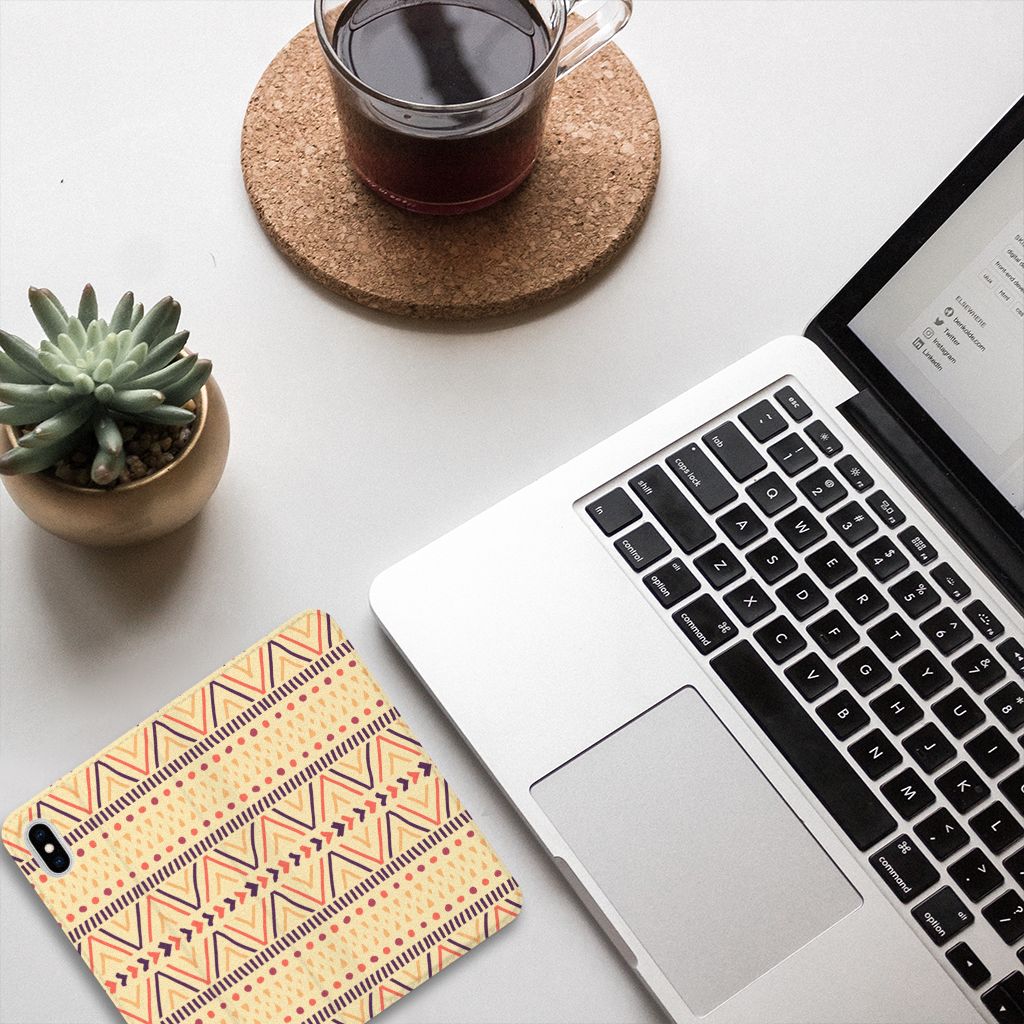 Apple iPhone Xs Max Hoesje met Magneet Aztec Yellow