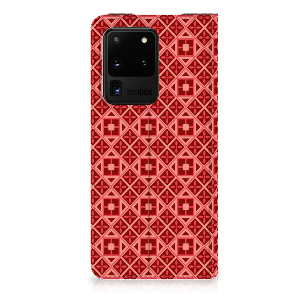 Samsung Galaxy S20 Ultra Hoesje met Magneet Batik Rood - B2C Telecom