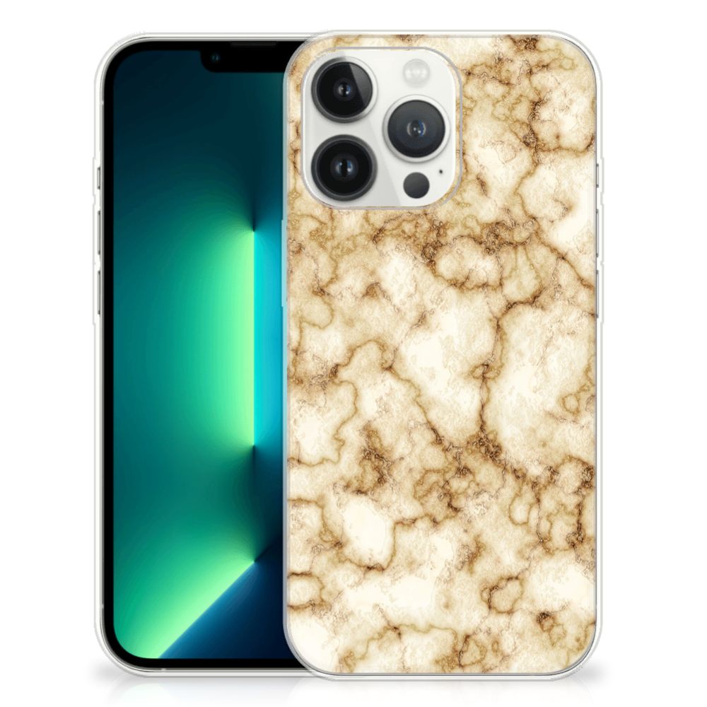 iPhone 13 Pro Max TPU Siliconen Hoesje Marmer Goud B2C Telecom