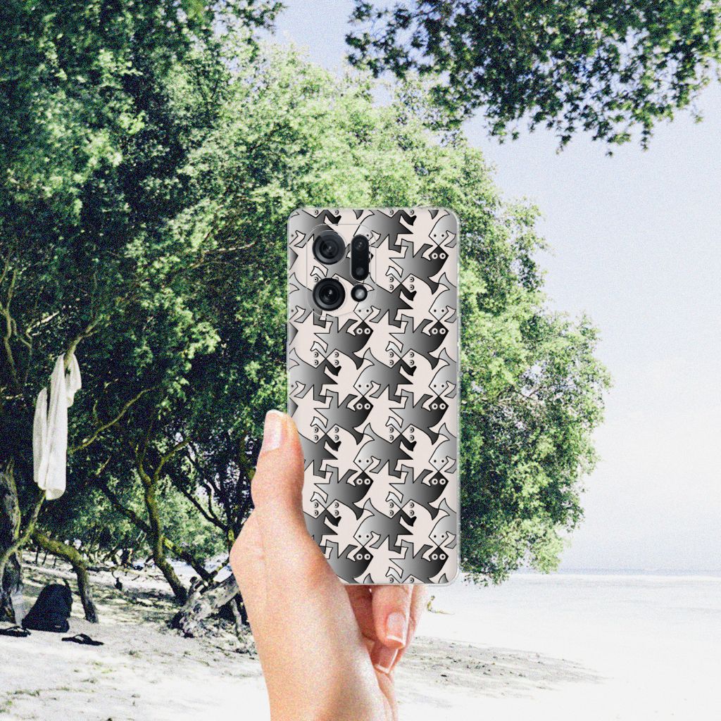 OPPO Find X5 TPU Hoesje Salamander Grey B2C Telecom