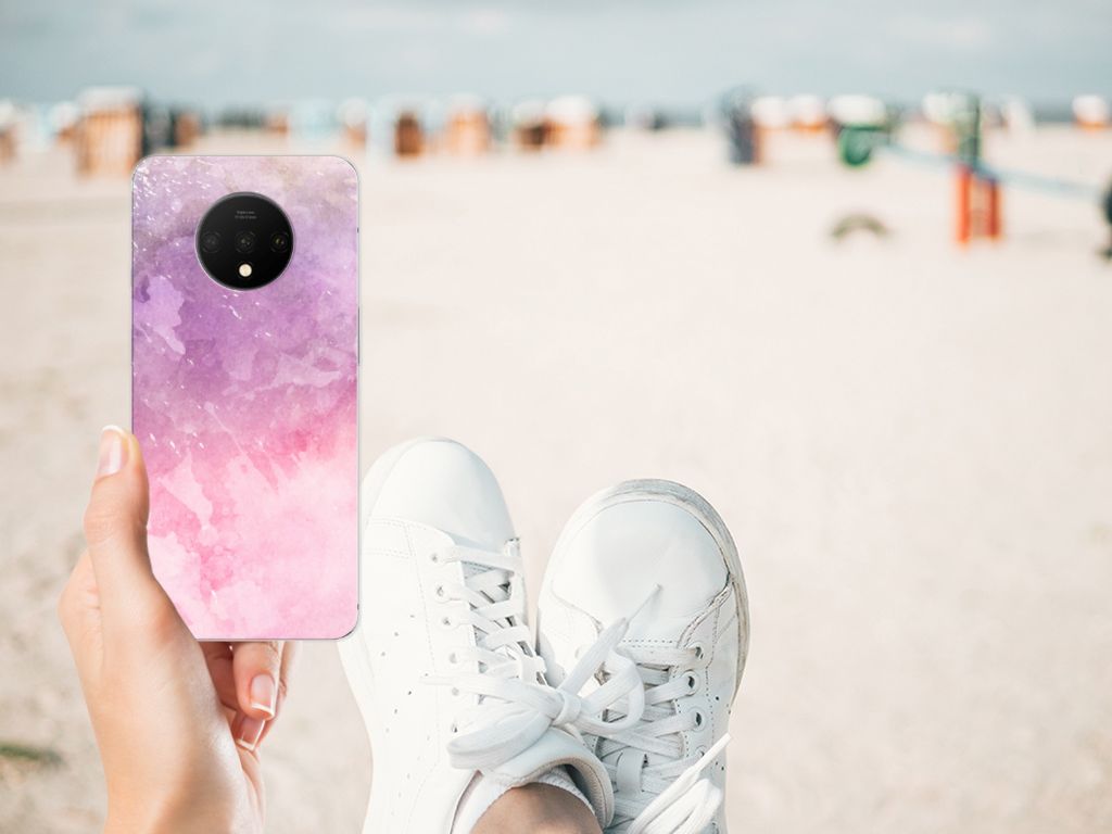 Hoesje maken OnePlus 7T Pink Purple Paint