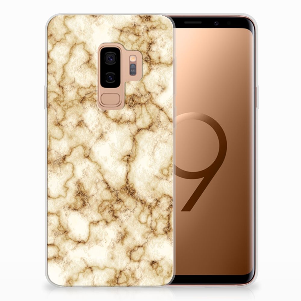 Samsung Galaxy S9 Plus TPU Siliconen Hoesje Marmer Goud