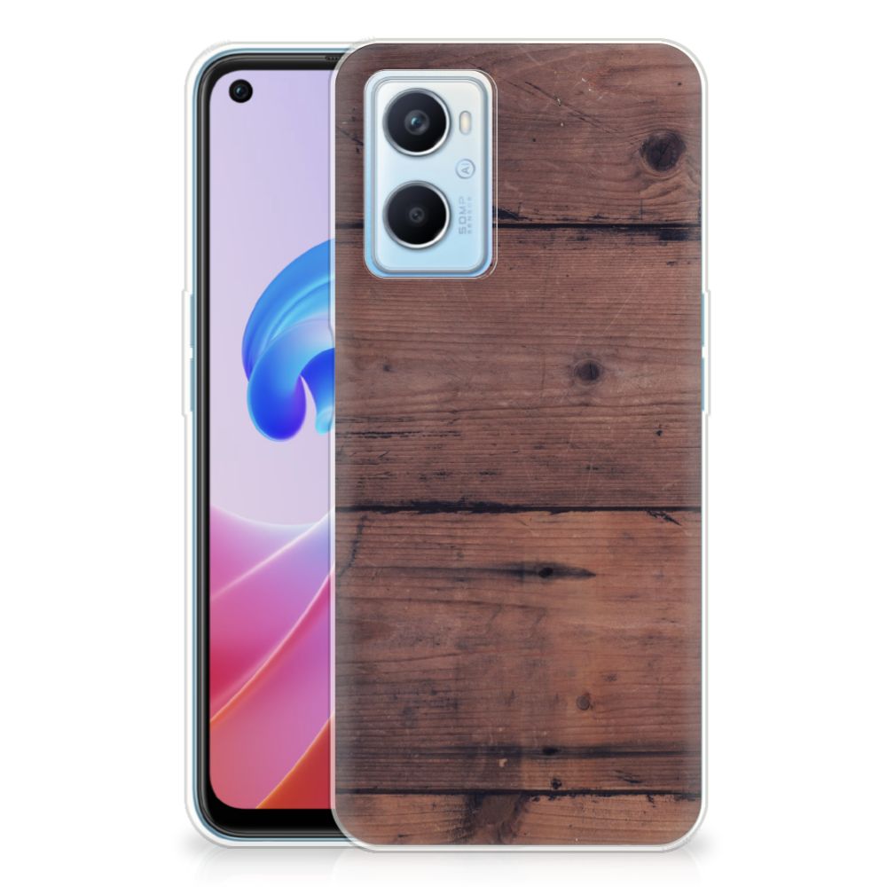 OPPO A96 | OPPO A76 Bumper Hoesje Old Wood