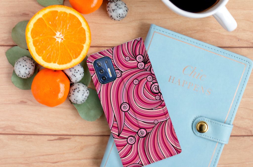 Motorola Moto G9 Plus Bookcase Swirl Pink - B2C Telecom