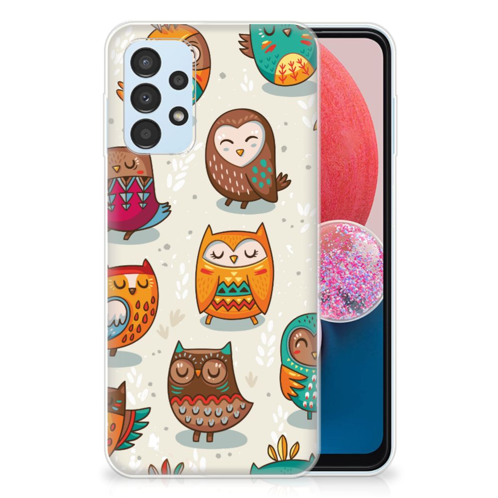 Samsung Galaxy A13 4G TPU Hoesje Vrolijke Uilen