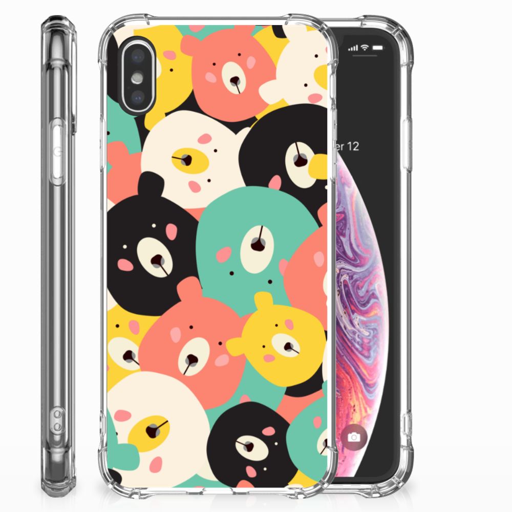 Apple iPhone Xs Max Stevig Bumper Hoesje Bears
