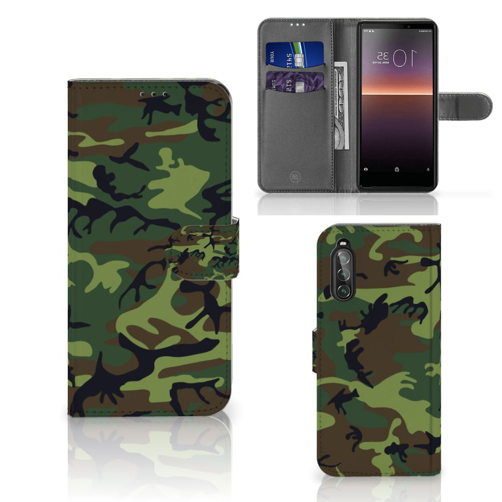 Sony Xperia 10 II Telefoon Hoesje Army Dark