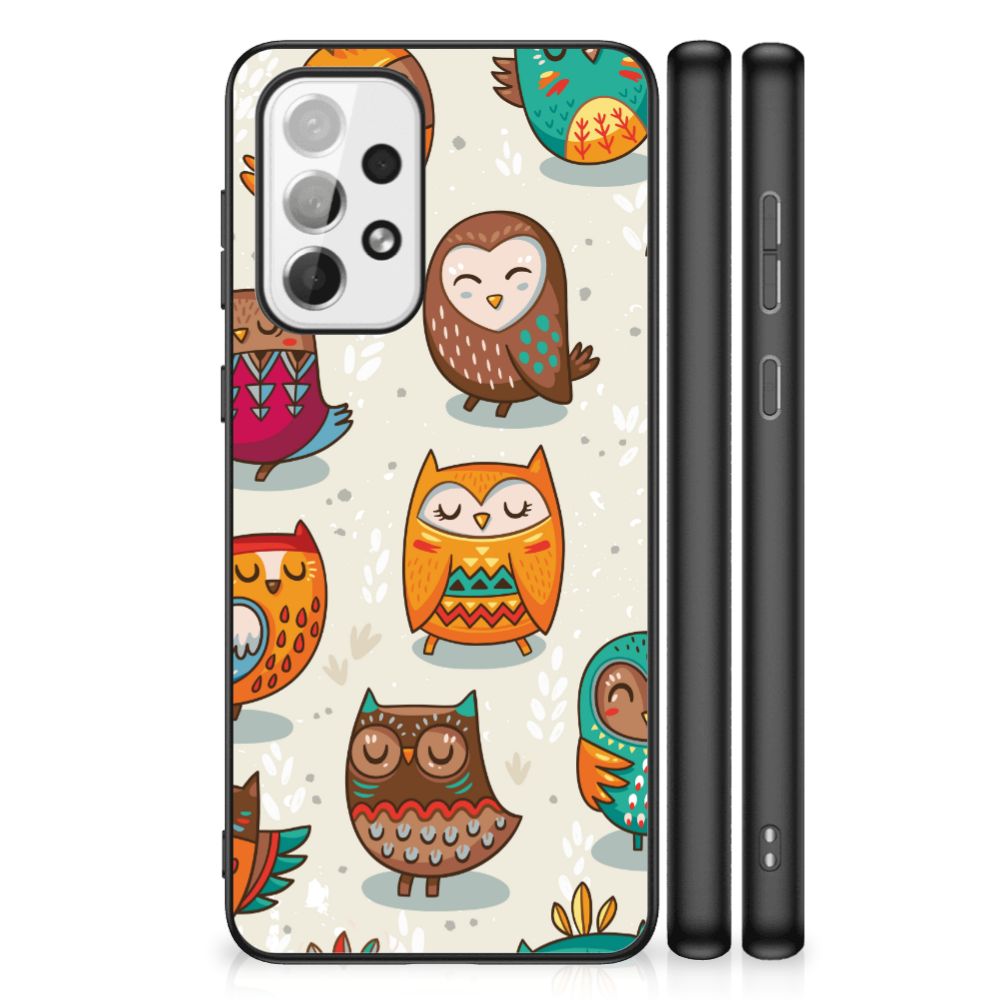 Samsung Galaxy A73 Dierenprint Telefoonhoesje Vrolijke Uilen B2C Telecom